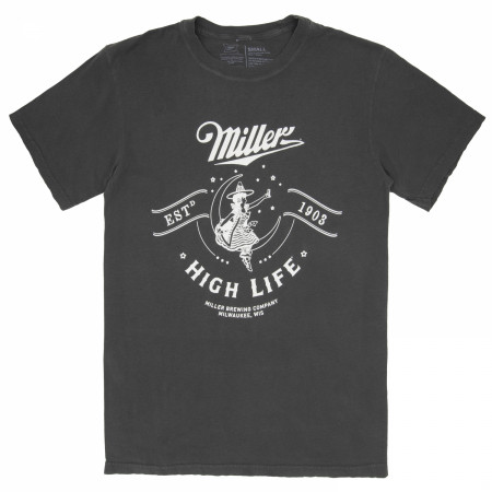 Miller High Life Girl in The Moon 1903 Logo Grey Colorway T-Shirt