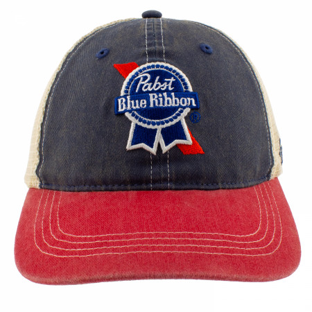 Pabst Blue Ribbon Logo 3 Tone Adjustable Trucker Hat