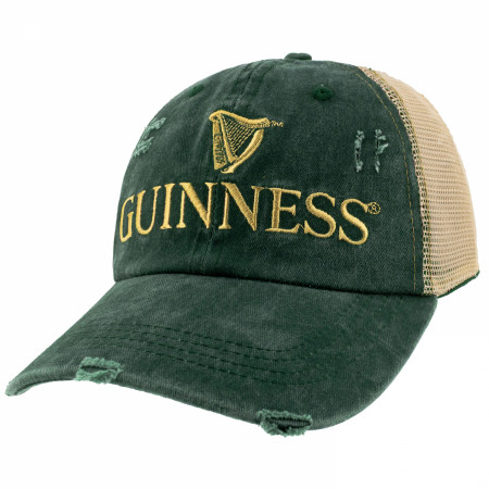 Guinness Distressed Men's Green Trucker Hat