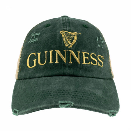 Guinness Distressed Men's Green Trucker Hat