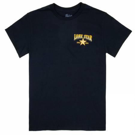 Lone Star Beer Blazing Saddles Black Front and Back Print T-Shirt