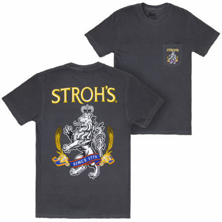 Stroh's Since 1775 Black Front and Back Print T-Shirt