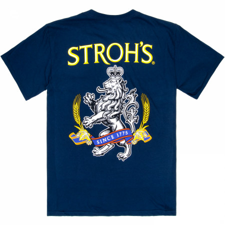 Stroh's Since 1775 Navy Front and Back Print T-Shirt