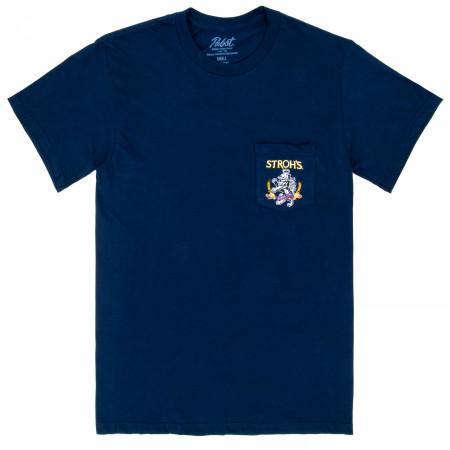 Stroh's Since 1775 Navy Front and Back Print T-Shirt