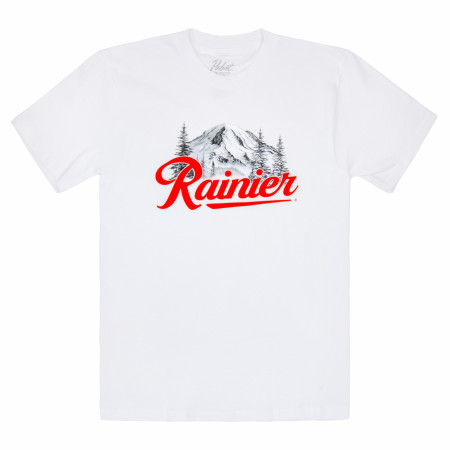 Rainier Beer Mountain Logo White T-Shirt