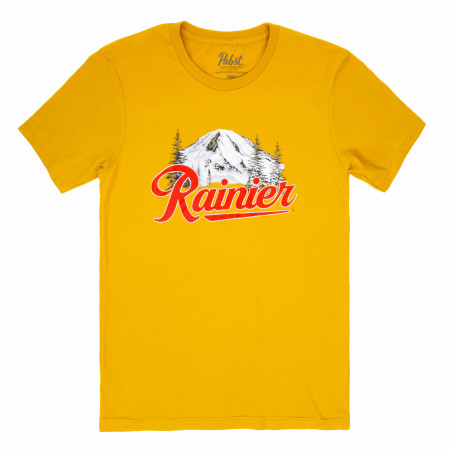 Rainier Beer Mountain Logo Yellow T-Shirt
