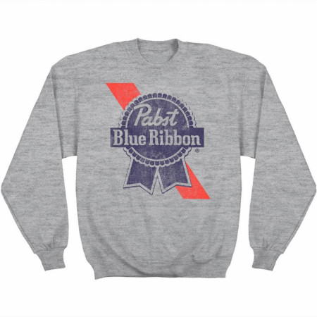 Pabst Blue Ribbon Vintage Distressed Ribbon Sash Logo Sweatshirt