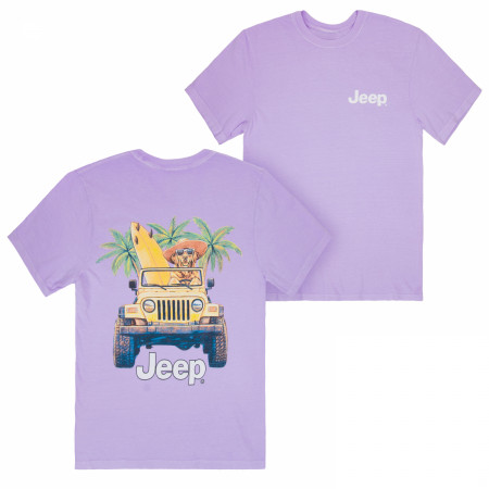 Jeep Golden Beach Front and Back Print T-Shirt