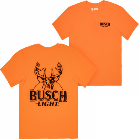 Busch Light Blaze Buck Front and Back Print T-Shirt