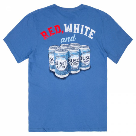 Busch Light Red  White and Busch Front and Back Print T-Shirt