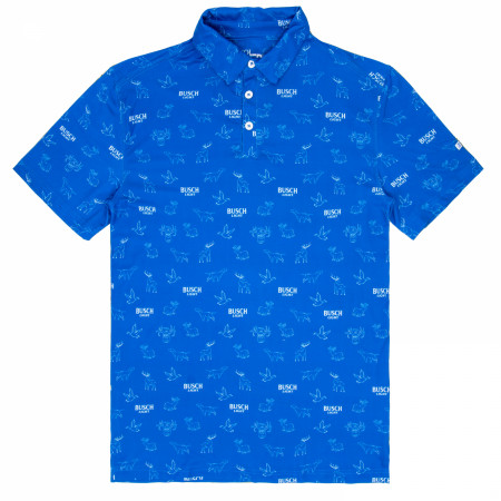Busch Light Repeating Logo Animal Polo Shirt