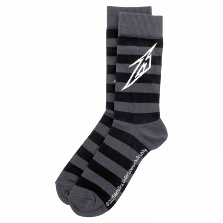 Metallica Lightning M Striped Crew Socks