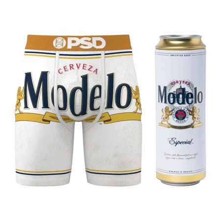 Modelo Logo PSD Boxer Briefs in a Beer Can