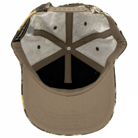 Liquid Death Logo on Camo Roscoe Hat