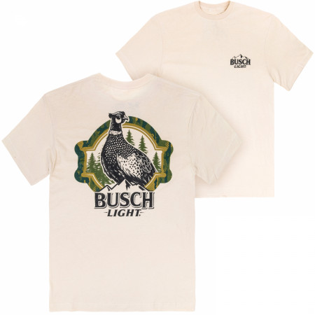 Busch Light Hunting Can Art Pheasant Overlook Front Back Print T-Shirt