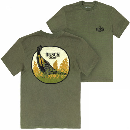 Busch Light Hunting Can Art Pheasant Frame Front Back Print T-Shirt