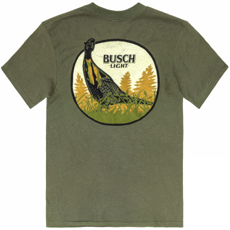 Busch Light Hunting Can Art Pheasant Frame Front Back Print T-Shirt