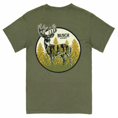 Busch Light Hunting Can Art Deer Frame Front and Back Print T-Shirt