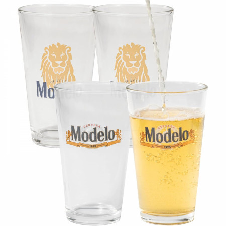 Modelo Logo 4-Pack 16oz Pint Glass Set