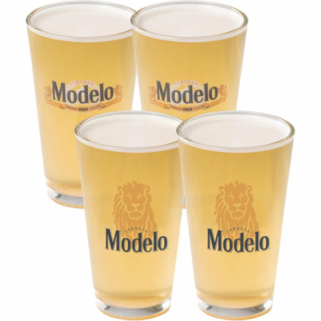 Modelo Logo 4-Pack 16oz Pint Glass Set