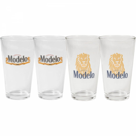 Modelo Logo 4-Pack 16oz Pint Glass Set