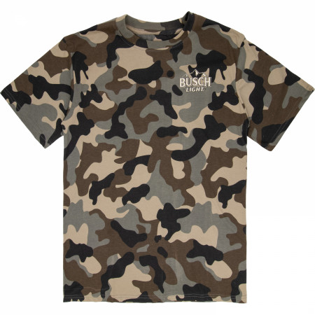 Busch Light Duck Hunting Woodland Camo T-Shirt