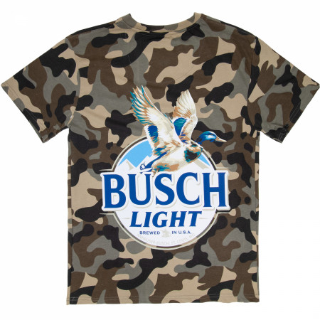 Busch Light Duck Hunting Woodland Camo T-Shirt