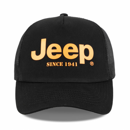 Jeep Since 1941 High Density Orange Print Adjustable Hat