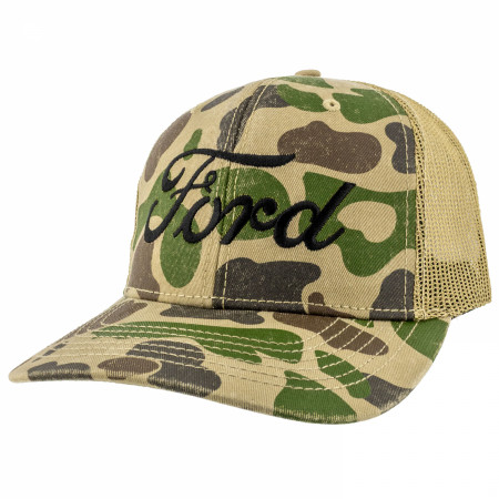 Ford Camo Water Print Structured Adjustable Hat