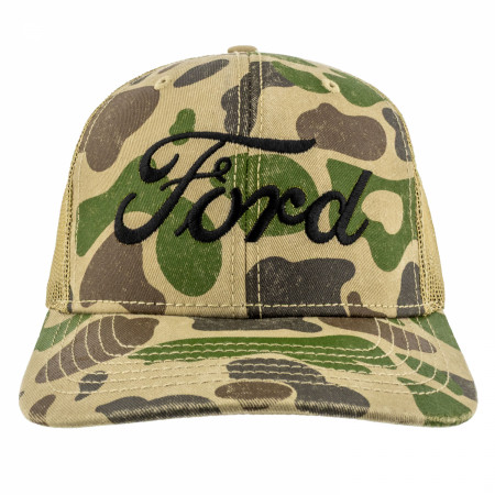 Ford Camo Water Print Structured Adjustable Hat