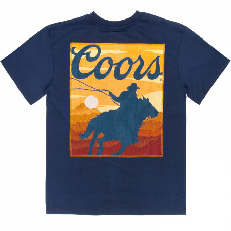 Coors Western Sunset Embroidered Tapestry Front and Back T-Shirt