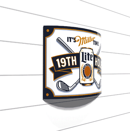 Miller Lite 19th Hole Curved Tin Sign