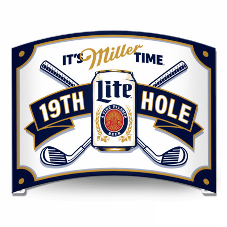 Miller Lite 19th Hole Curved Tin Sign