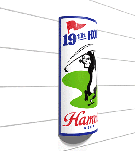 Hamm's Beer 19th Hole Curved Tin Sign