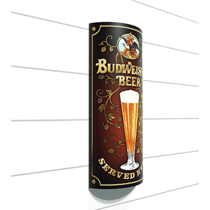 Budweiser Served Here Curved Tin Sign