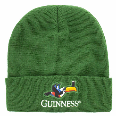 Guinness Beer Toucan Green Knit Cuffed Beanie