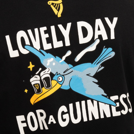 Guinness Seb Curi Lovely Day Back & Front Print Black T-Shirt