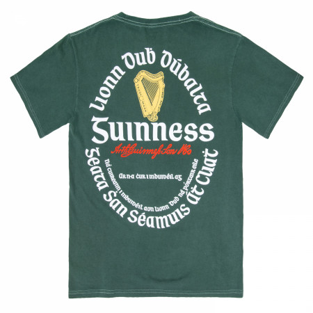 Guinness Irish Label Front Back Print Mineral Wash Premium T-Shirt