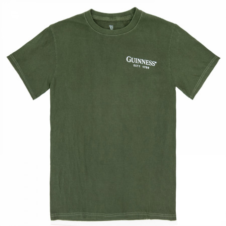Guinness Irish Label Front Back Print Mineral Wash Premium T-Shirt