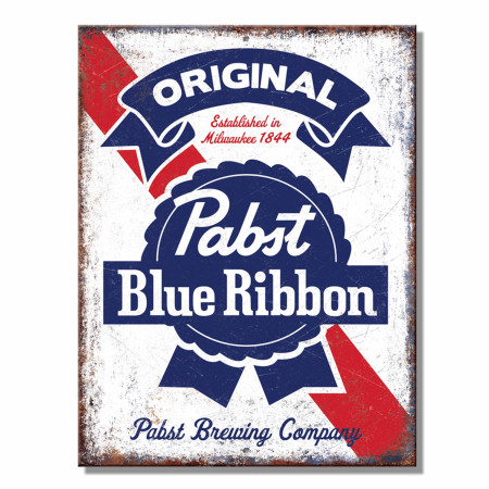 Pabst Blue Ribbon Original Tin Sign 10.75' x 8.25'