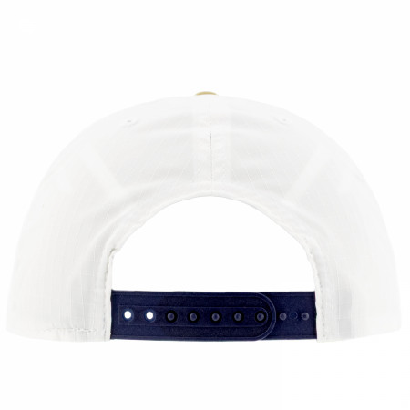 Modelo White Woven Label Snapback Hat with Rope