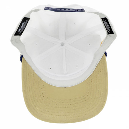 Modelo White Woven Label Snapback Hat with Rope