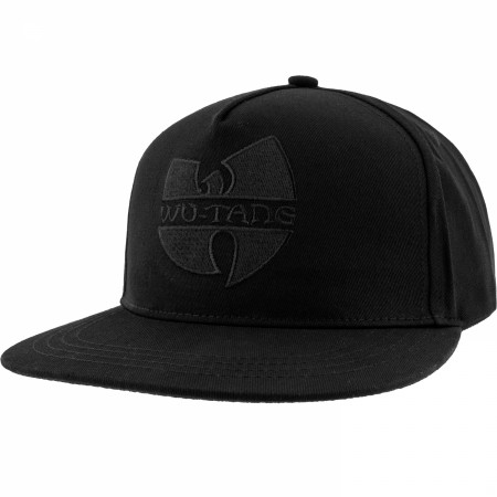 Wu-Tang Black on Black Embroidered Logo Snapback Hat