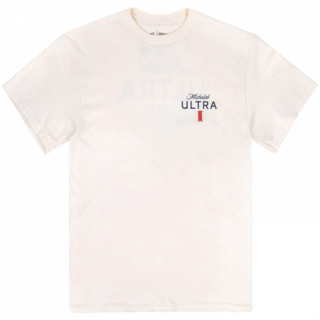 Michelob Ultra Golf Panels Beige Colorway Front and Back Print T-Shirt