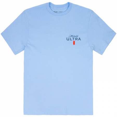 Michelob Ultra Golf Panels Blue Colorway Front and Back Print T-Shirt