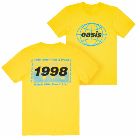Oasis 1998 World Tour South America Front and Back Print T-Shirt