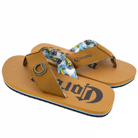Corona Extra Bottle Strap Flip Flop Sandals with Bottle Opener
