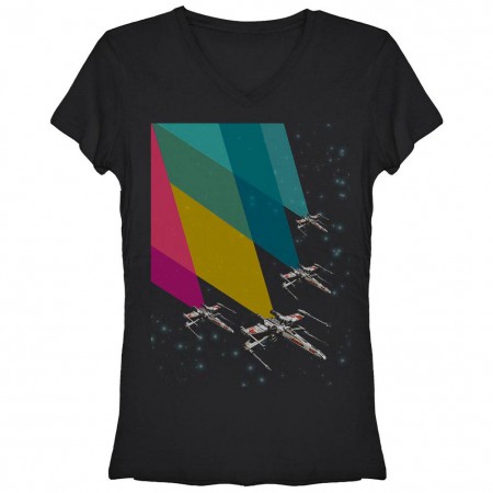 Star Wars Chroma Flight Black Juniors V Neck T-Shirt