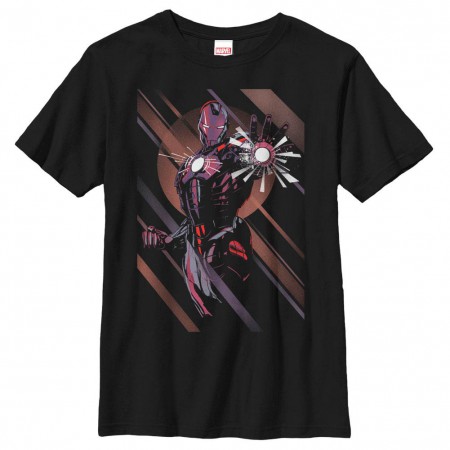 Iron Man Blast Off Black Youth T-Shirt