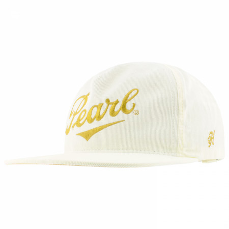 Pearl Cream Corduroy with Gold Logo 5-Panel Trucker Hat